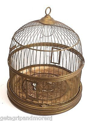 Vintage Brass Birdcage Hendryx Art Deco With Pedestal Foot Dome Shaped  Hanging Bird Cage Wire Cage -  Canada