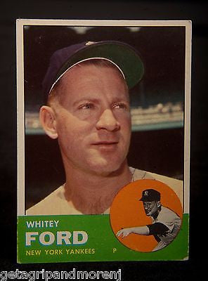 TOPPS WHITEY FORD 1963 #446 HOF Yankees Baseball Card Excellent Mint Condition!