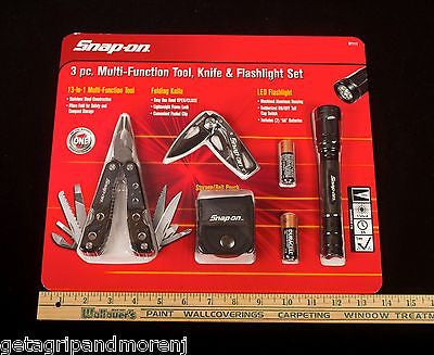 SNAP ON 3 pc Multi-Function Tool Knife & Flashlight Set w SNAP ON 3 pc Multi-Function Tool Knife & Flashlight Set w