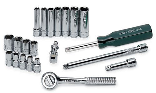 SK 4921 21 Piece 1/4-Inch Drive 6 Point 3/16-Inch to 1/2-Inch Standard and Deep Socket Set