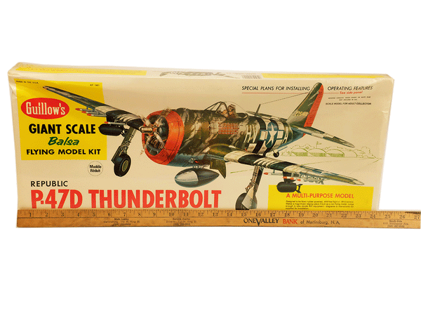 Guillow's P-47D Thunderbolt Balsa Model Kit #001 3/4” scale, New & Sealed in Plastic NIB Airplane