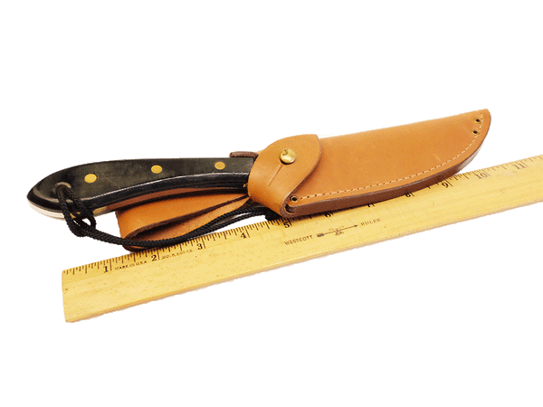 Grohman #4 Carbon Survival Knife 5.5" Inch Blade D.H. Russell W/ Leather Sheath Canadian Belt