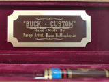 Buck Custom Hand Knife Hand Made by Navajo artist Dave Yellowhorse Buck Fixed Blade w/ Inlaid Turquoise