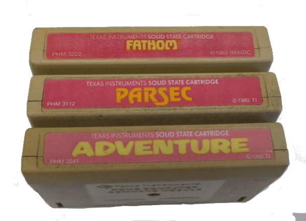 Texas Instruments Games Cartriges Fathom, Parsec, Adventure (Lot of 3) TI-99