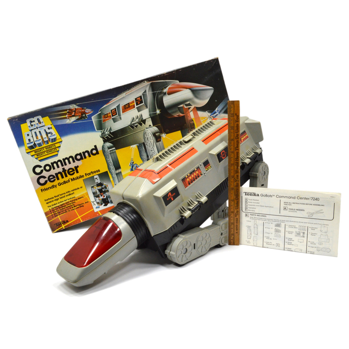 Original vintage 1984 Tonka GoBots Command Center transforming fortress with box and instructions