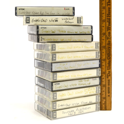 Vintage GRATEFUL DEAD CONCERT TAPES Lot of 12 Cassettes from 1966-69 LIVE SHOWS!