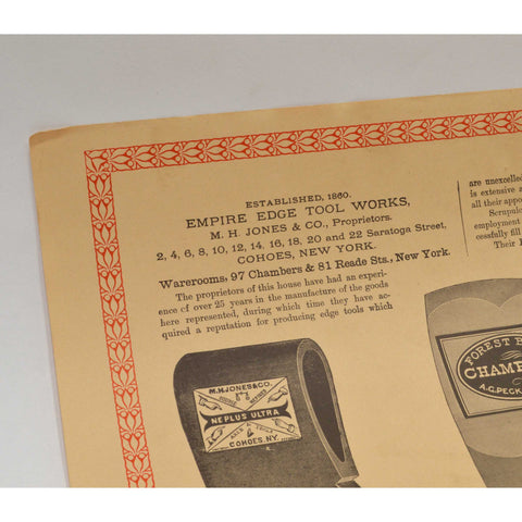 Vintage "EMPIRE EDGE TOOL WORKS" ADVERTISING PRINT 17x22.5 WENTWORTH PRESS, 1971