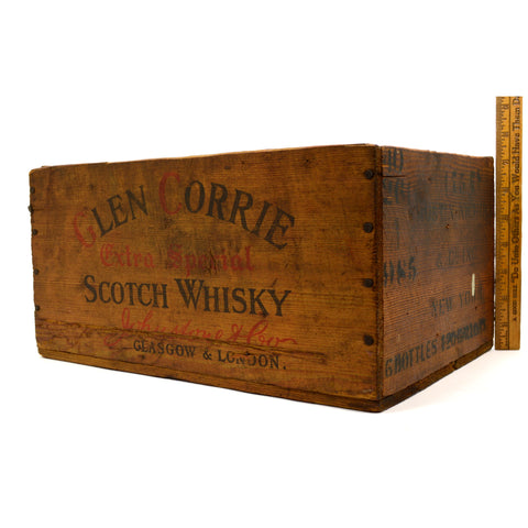 Vintage GLEN CORRIE SCOTCH WHISKY CRATE "Extra Special" WOOD BOX Scotland RARE!