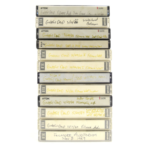 Vintage GRATEFUL DEAD CONCERT TAPES Lot of 12 Cassettes from 1966-69 LIVE SHOWS!
