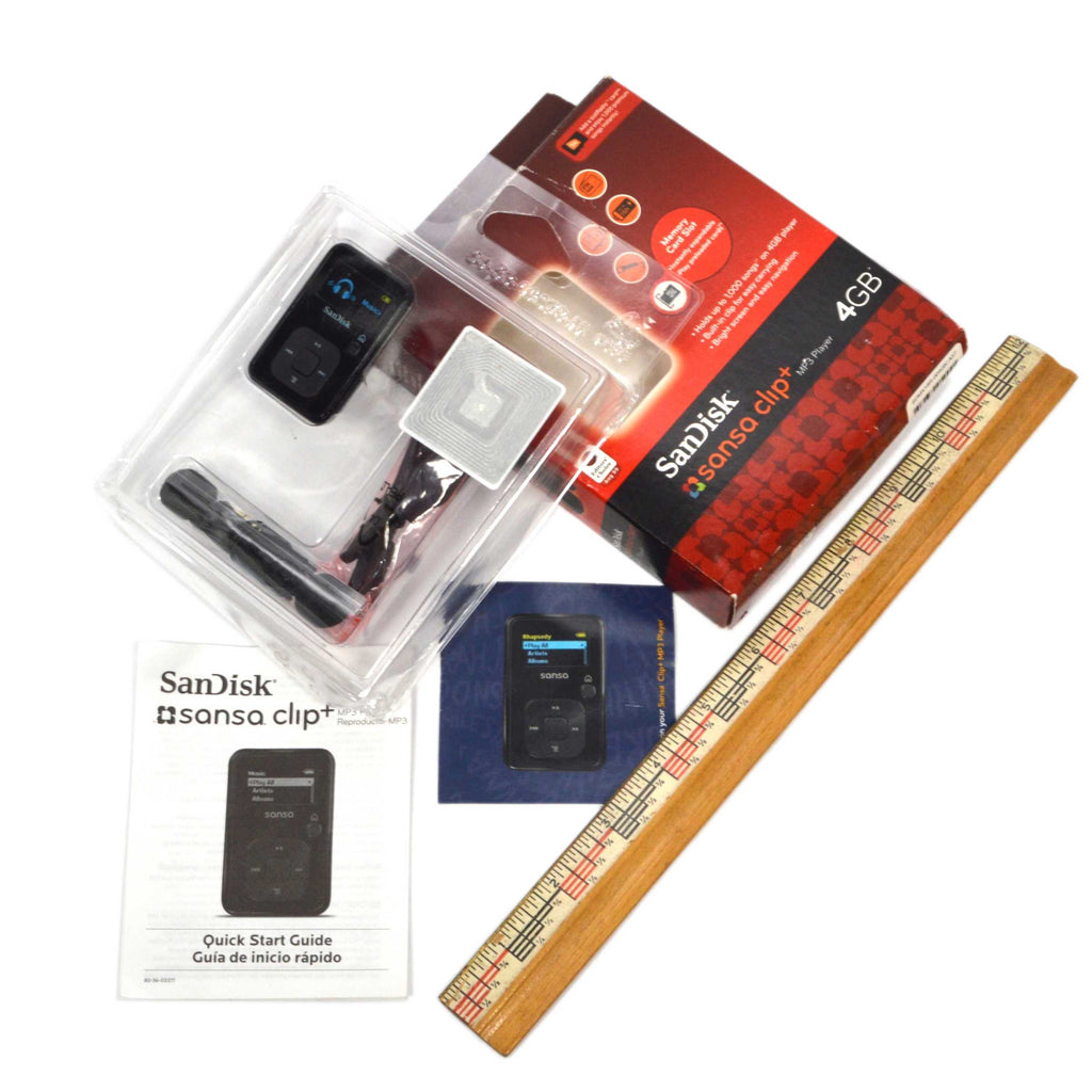 Open Box SANDISK "SANSA MP3 PLAYER 4GB, Black w/ Slot N – Get A Grip & More