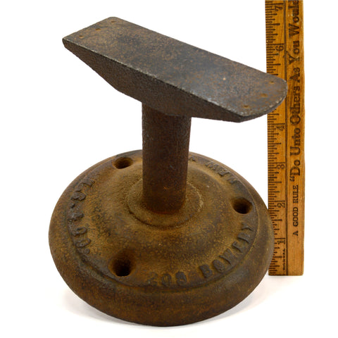 Antique SMALL CAST IRON ANVIL by HAMMACHER SCHLEMMER "H.S & CO" 209 Bowery, N.Y.