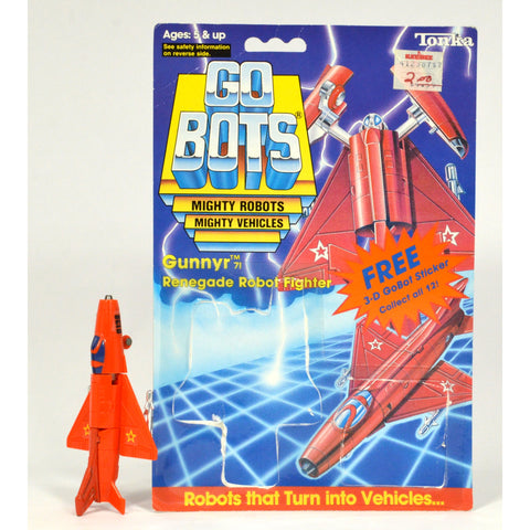 Vintage TONKA GOBOTS "GUNNYR" #71 Renegade Robot JET FIGHTER PLANE w/ CARD-BACK!