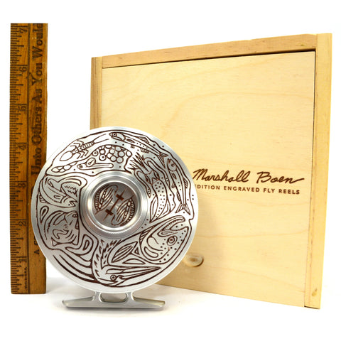 New in Box! HATCH ENGRAVED FLY FISHING REEL 7 Plus "STEELHEAD LIFECYCLE" Limited