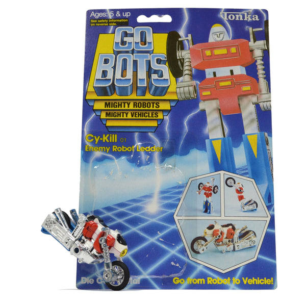 Vintage TONKA GOBOTS "CY-KILL" #01 Enemy Robot COMPLETE w/ ORIGINAL CARD-BACK!