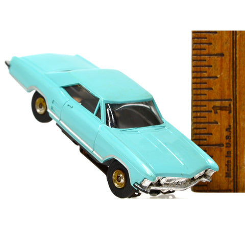 Vintage AURORA THUNDERJET SLOT CAR No. 1357 Turquoise 1963 BUICK RIVIERA (1of2)