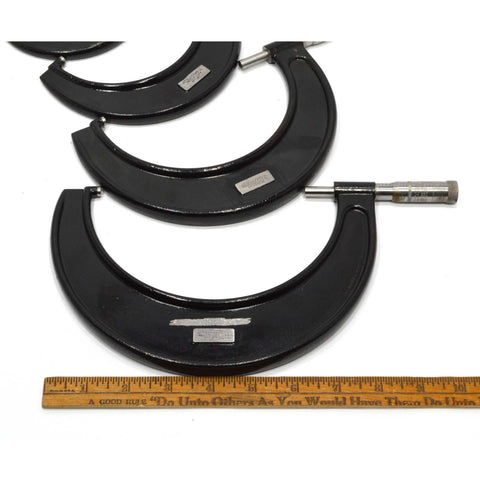 Vintage J.T. SLOCOMB CO. OUTSIDE MICROMETER Set of 6 Machinist Tools 0-6" RANGE