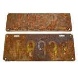 Vintage NEW JERSEY LICENSE PLATE Lot of 3 N.J. PLATES; 1932, 1933 & 1934 Rusty!!