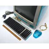 Vintage APPLE iMAC M5521 COMPUTER Blueberry + KEYBOARD & MOUSE! 400MHz 512K 10GB