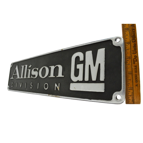 Vintage "ALLISON DIVISION GM" METAL SIGN General Motors GENERATOR NAMEPLATE Rare