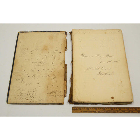 Antique "1846 FARMER'S DAY BOOK" Handwritten FARM ACCOUNT "John Ditmas" Flatbush