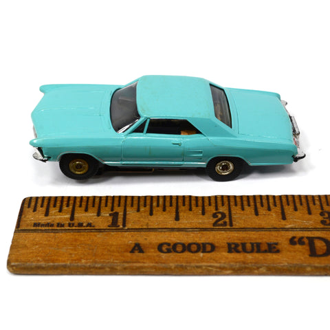 Vintage AURORA THUNDERJET SLOT CAR No. 1357 Turquoise 1963 BUICK RIVIERA (1of2)