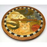 Rare! CATS & MOUSE THEME 'LAZY SUSAN' 20" Turntable by STICKS OBJECT ART, 2008