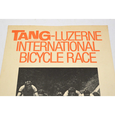 Vintage CYCLING EPHEMERA Poster "TANG-LUZERINE INTERNATIONAL BICYCLE RACE" Rare!