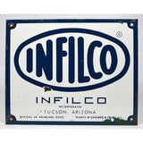 Vintage PORCELAIN CHEMICAL SIGN "INFILCO" Mid-Cent WATER & WASTE PROCESSING Rare