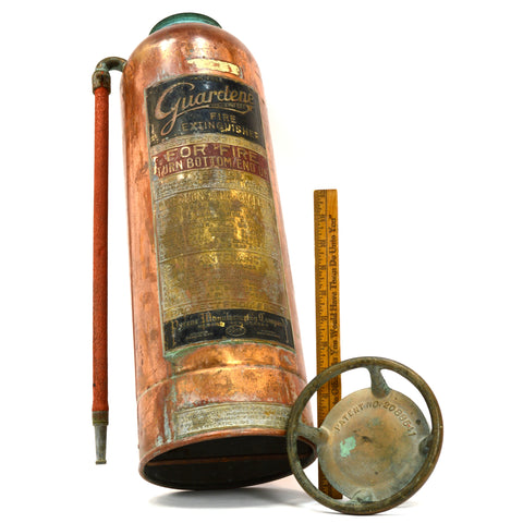 Vintage COPPER FIRE EXTINGUISHER (Empty) "GUARDENE" by PYRENE MFG. CO Newark, NJ