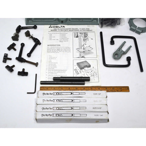 Complete in Case DELTA MORTISING ATTACHMENT KIT No 17-924 for Drill Press 17-935