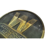 Antique "WESTINGHOUSE ELECTRIC" Solid BRASS/BRONZE SIGN 12" dia "W" PLAQUE Rare!