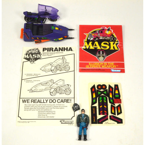 Vintage KENNER M.A.S.K. (MASK) TOY Complete w/o Box "PIRANHA" Unused DECAL SHEET