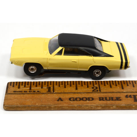 Vintage AURORA THUNDERJET SLOT CAR 68/69 Dodge CHARGER SUPER-BEE Yellow No. 1407