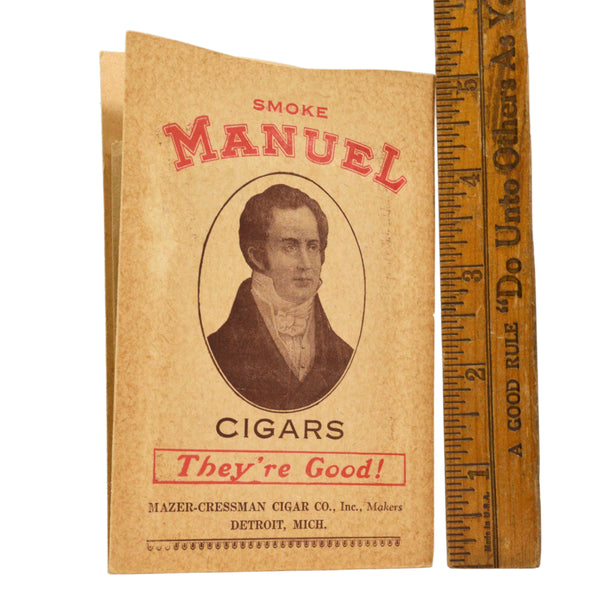 Vintage PROMOTIONAL CIGAR SLEEVE-POUCH "Smoke Manuel Cigars" MAZER-CRESSMAN Rare