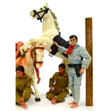 Vintage 1970's LONE RANGER Lot of 6 ACTION FIGURES + 2 HORSES Tonto CLOTHES Rare