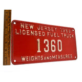 Vintage 1966 "COAL TRUCK" N.J LICENSE PLATE No. 1360 "WEIGHTS AND MEASURES" Rare