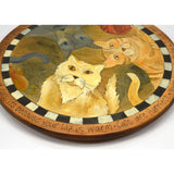 Rare! CATS & MOUSE THEME 'LAZY SUSAN' 20" Turntable by STICKS OBJECT ART, 2008