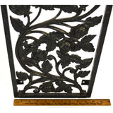 Salvaged CAST IRON CLIMBING ROSES GATE INSERT 44" Vent/Grate Cover WINDOW PANEL+