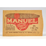 Vintage PROMOTIONAL CIGAR SLEEVE-POUCH "Smoke Manuel Cigars" MAZER-CRESSMAN Rare
