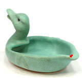 Vintage WELLER POTTERY Patricia Evergreen DUCK PIN TRAY 4.5" Turquoise SOAP DISH