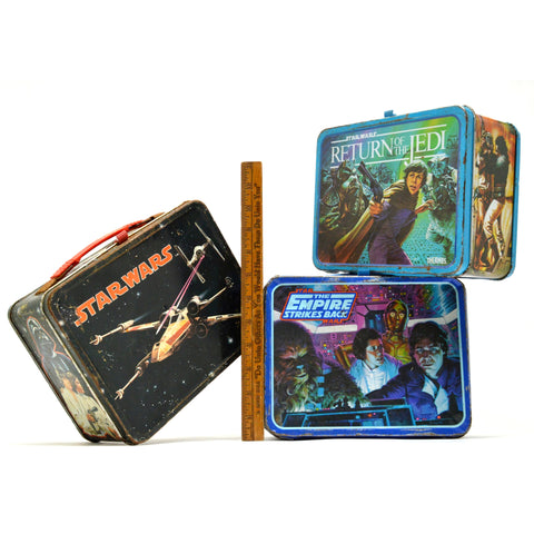 Vintage STAR WARS LUNCH BOX Lot of 3 Original 1977-1983 METAL LUNCHBOXES Seeley