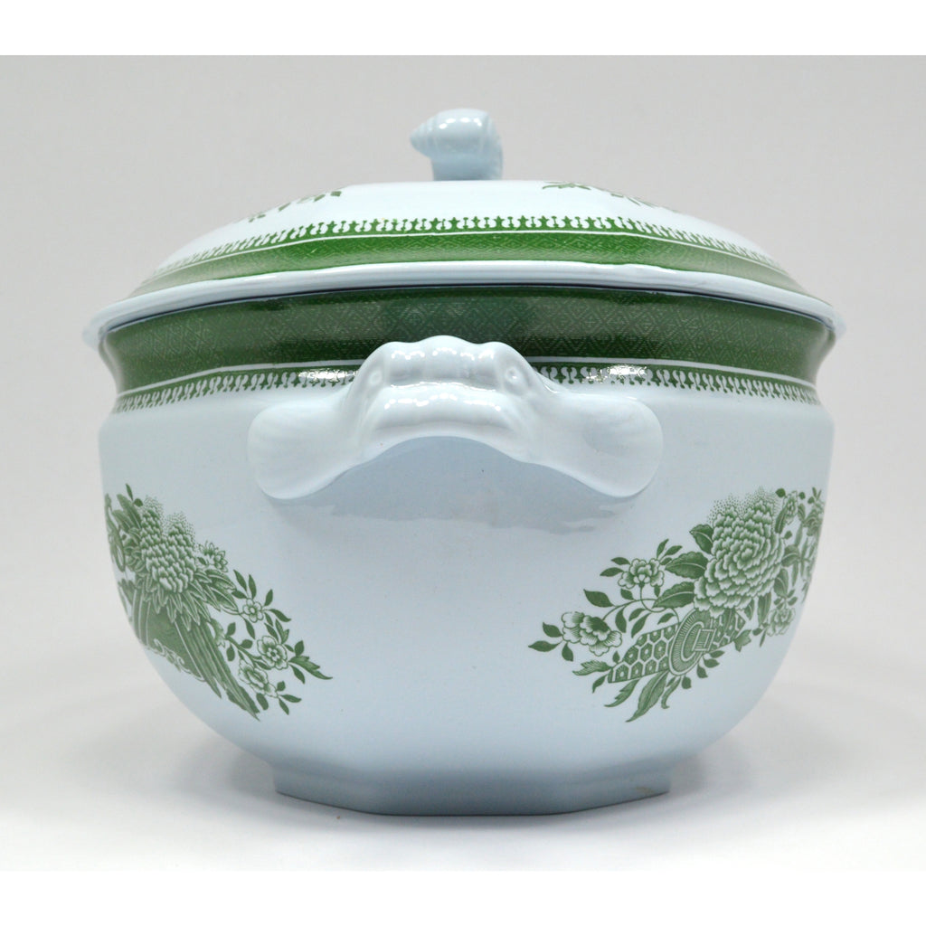 Excellent! SPODE 'FITZHUGH' GREEN SOUP TUREEN Large 1-Gallon w/ Lid ...