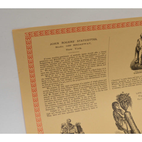 Vintage "JOHN ROGERS STATUETTES" ADVERTISING PRINT 17x22.5 WENTWORTH PRESS, 1971
