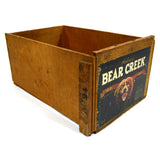 Vintage HOLMES BEAR CREEK FRUIT CRATE Pears/Peaches GRAPHIC BEAR LOGO LABEL Rare