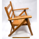 Vintage CHILD-SIZE WOOD FOLDING CHAIR The Cutest! STRAP-BACK STYLE for Doll/Bear