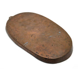 Antique COPPER AU GRATIN PAN-POT Unsigned 18" CRUDE OVAL Ring Handle VERY UNIQUE