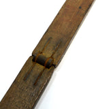 Antique UNBRANDED FOLDING CALIPER-RULE Wood & Copper PRIMITIVE MULTI-TOOL c.19th