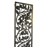 Salvaged CAST IRON CLIMBING ROSES GATE INSERT 44" Vent/Grate Cover WINDOW PANEL+