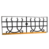 Antique WROUGHT IRON WINDOW GRILL 13x37 Door Insert GOTHIC/WITCHCRAFT MOTIF Rare