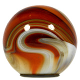 Vintage GLASS MARBLE GEAR SHIFT KNOB 1-7/8" Hot Rod CANE TOP Earthy ORANGE-BROWN